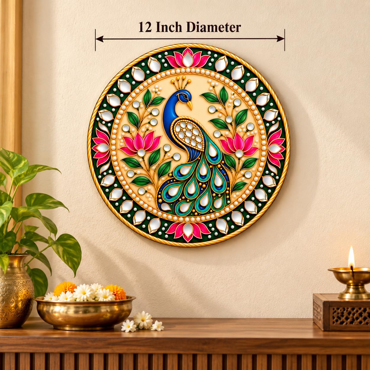 Peacock Inspired Wall Decor for Living Room Walls