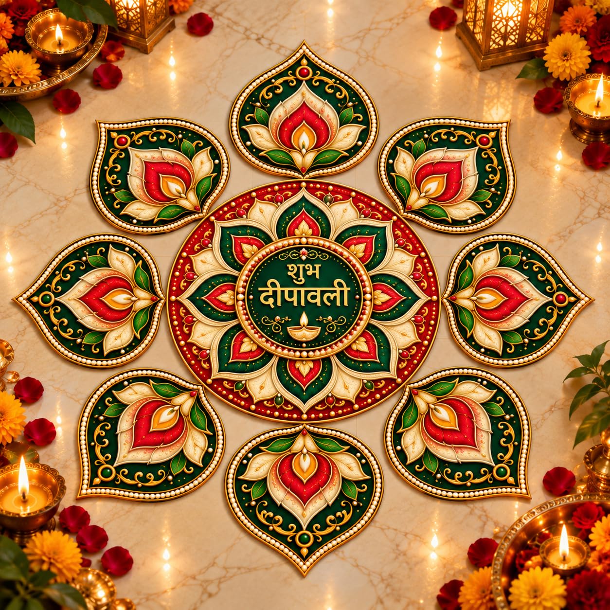 elephant rangoli decor for Diwali