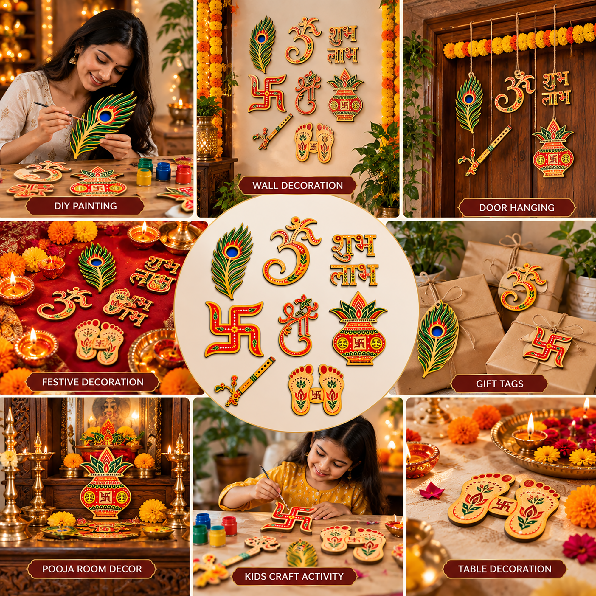diwali wall hanging craft decoration mdf cutouts