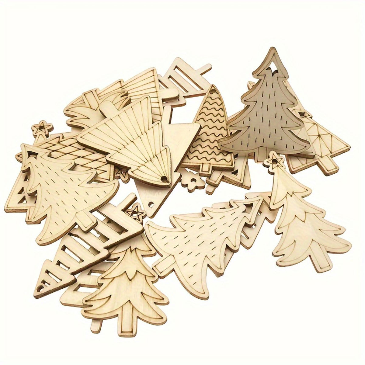wooden Christmas tree ornaments