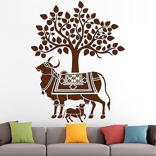 kamdhenu cow stencil for wall painting