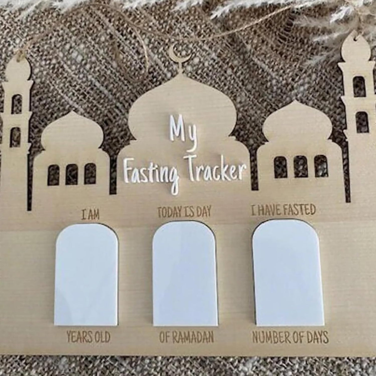 Cliths My First Ramadan Fasting Tracker Wooden Kids Chart DIY Paintable Islamic Gift Eid Decor Children's Activity