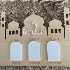 Cliths My First Ramadan Fasting Tracker Wooden Kids Chart DIY Paintable Islamic Gift Eid Decor Children's Activity