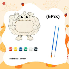 Cliths 6 Pcs Wooden Pumpkin Picture Frames DIY Craft Fall Decor Thanksgiving Tabletop Photo Frames