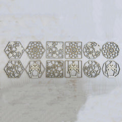 Cliths Set of 12 Ramadan Coasters Wooden Drink Holders Eid Mubarak Table Decor Islamic Calligraphy DIY Craft