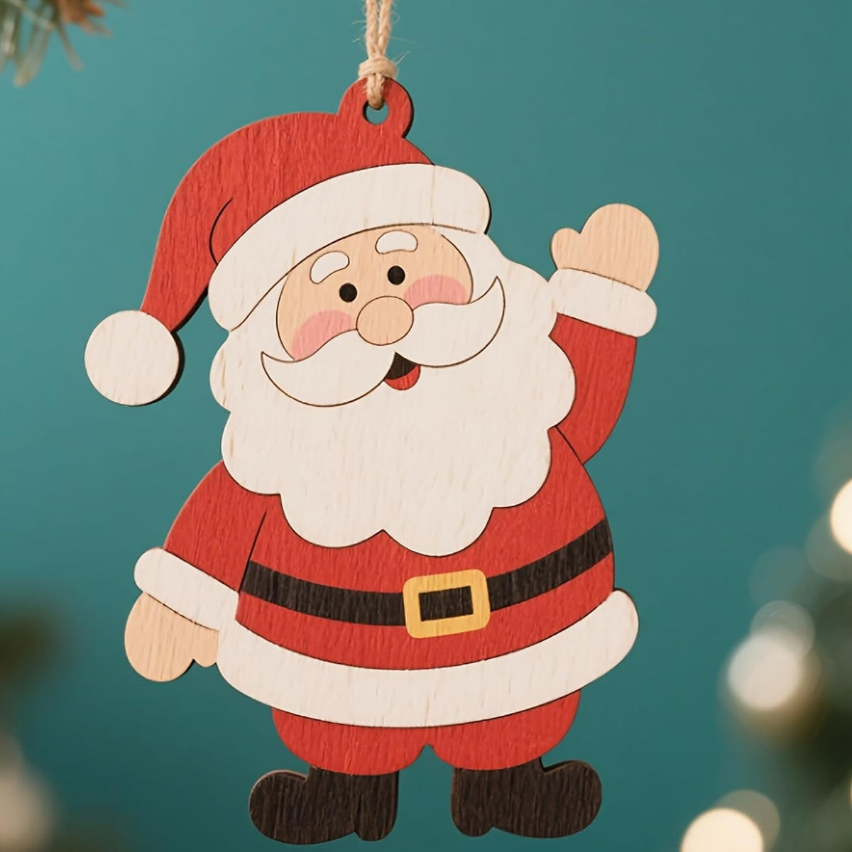 
wooden santa claus ornaments
