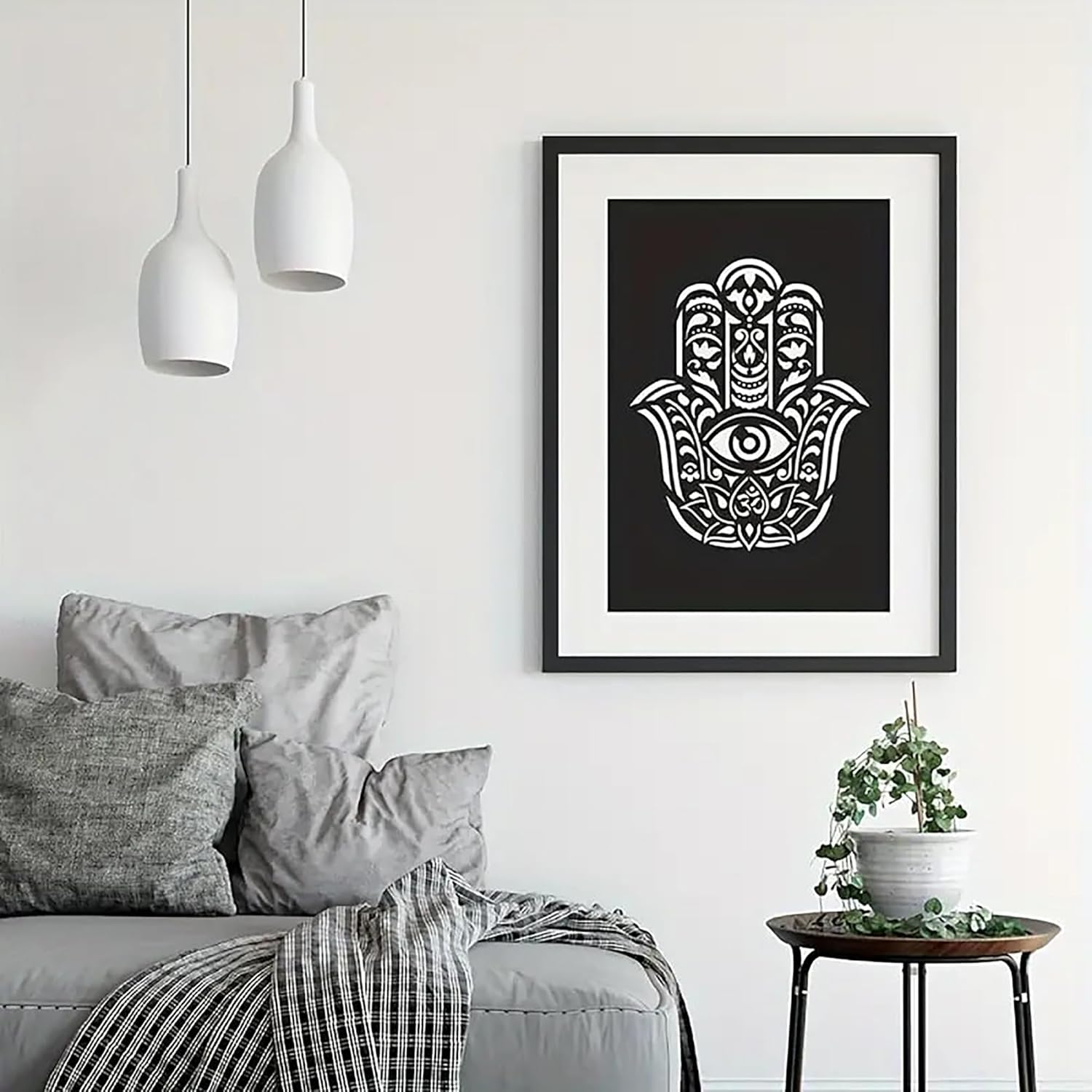 Hamsa hand stencil template