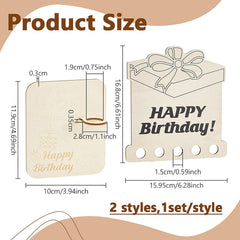 American Elm Happy Birthday Money Holder Gift Box Laser Cut MDF Display Stand Creative Cash Gift Alternative