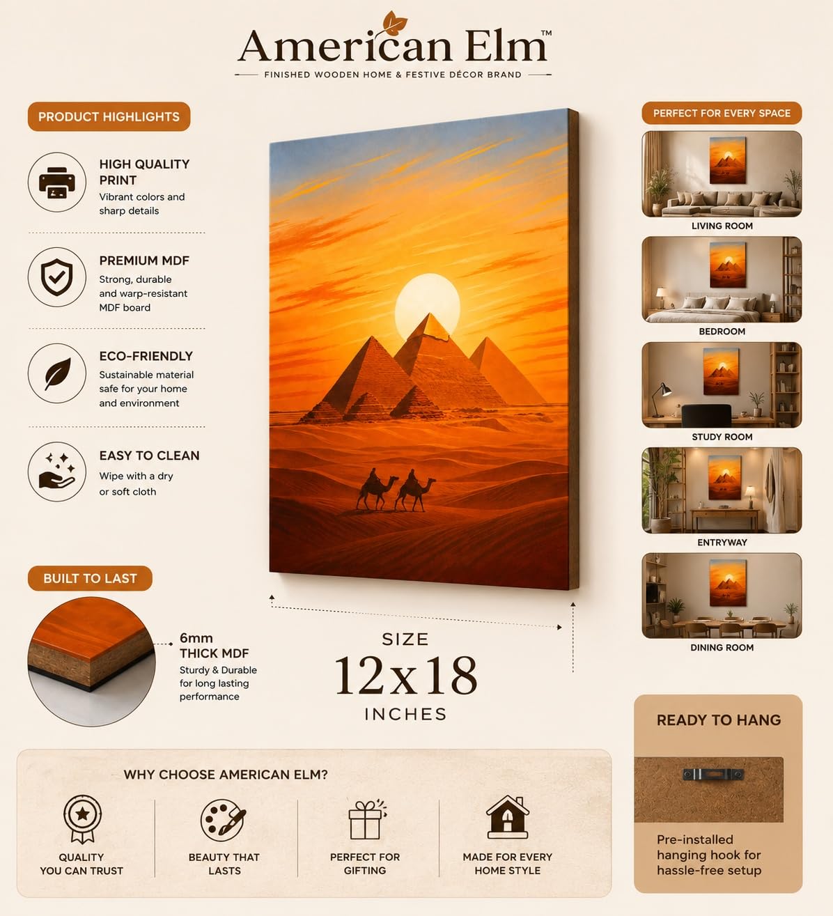 desert landscape wall art for home decor