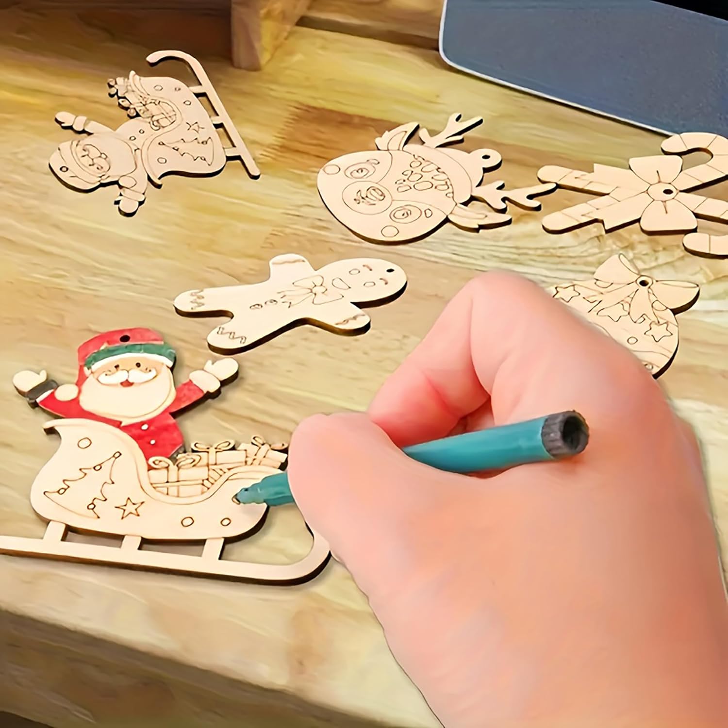 khaki wooden holiday decorations