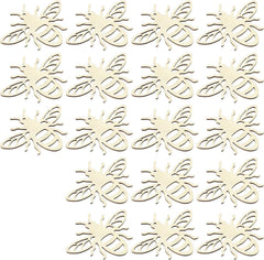 Pattern of gold bee-shaped cutouts on a white background