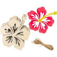 wooden hibiscus flower cutouts