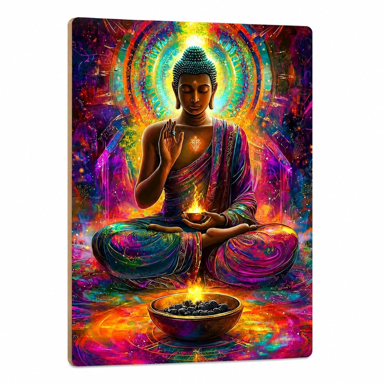 buddha wall painting for pooja room