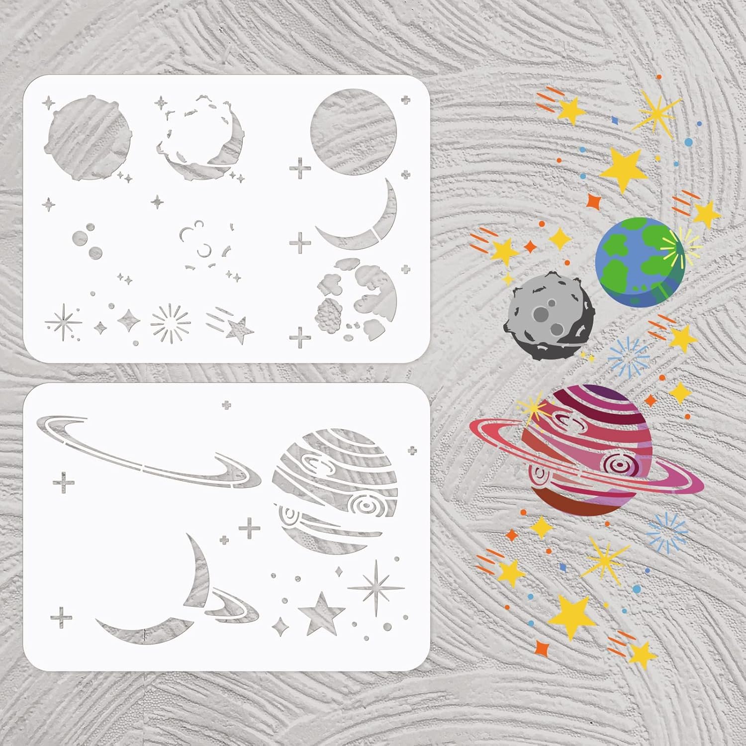 wall stencil for kids space decor