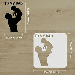 father child silhouette stencil