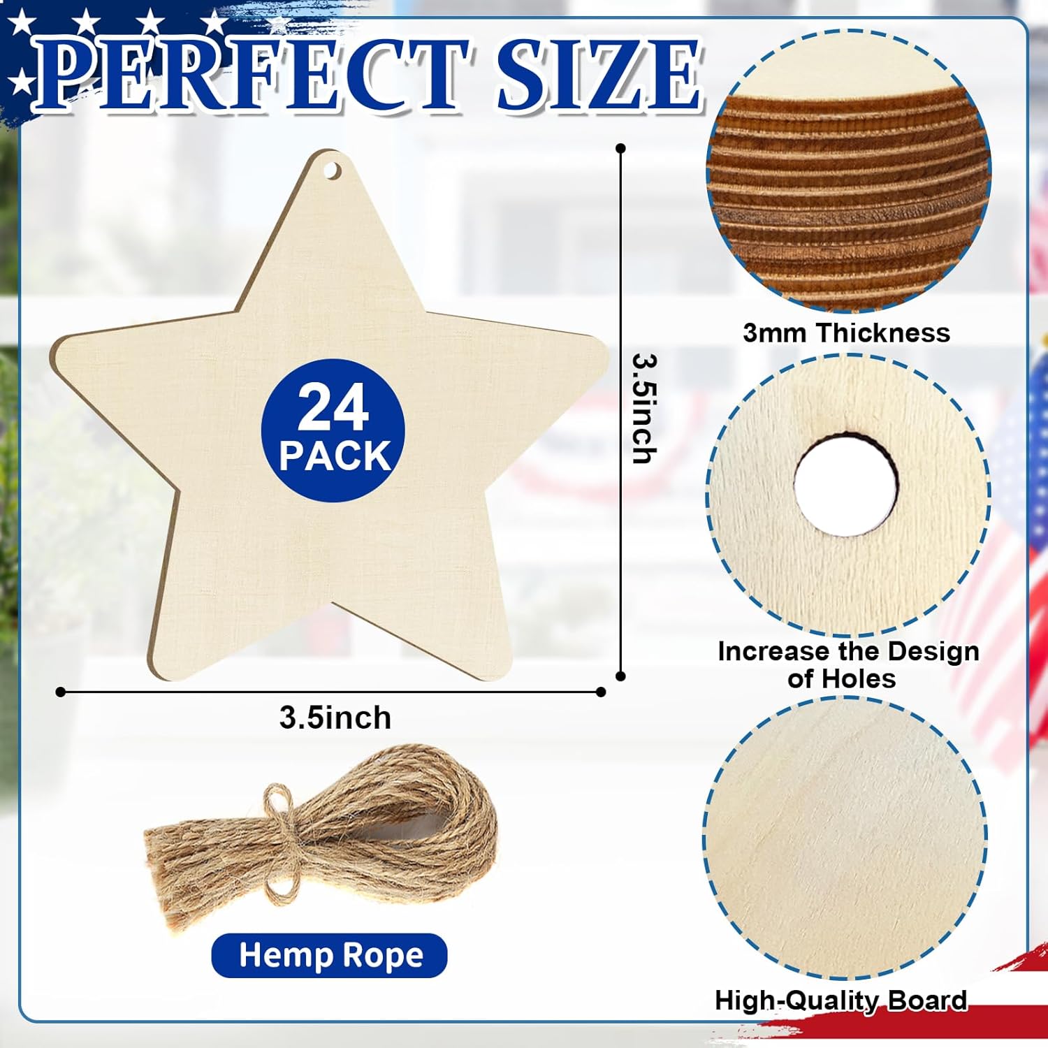 Wooden star-shaped boards with measurements and details on a white background