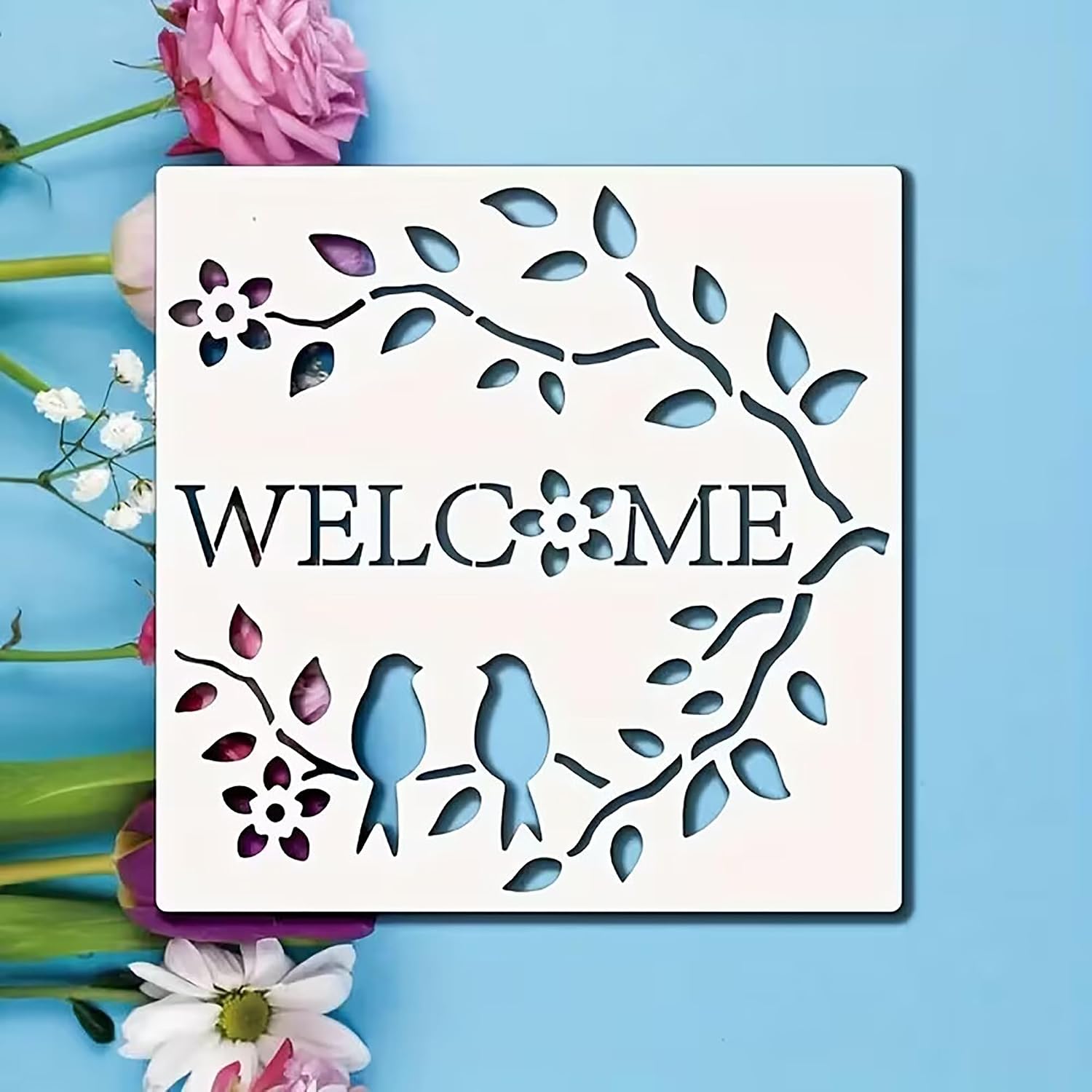 welcome sign painting stencil