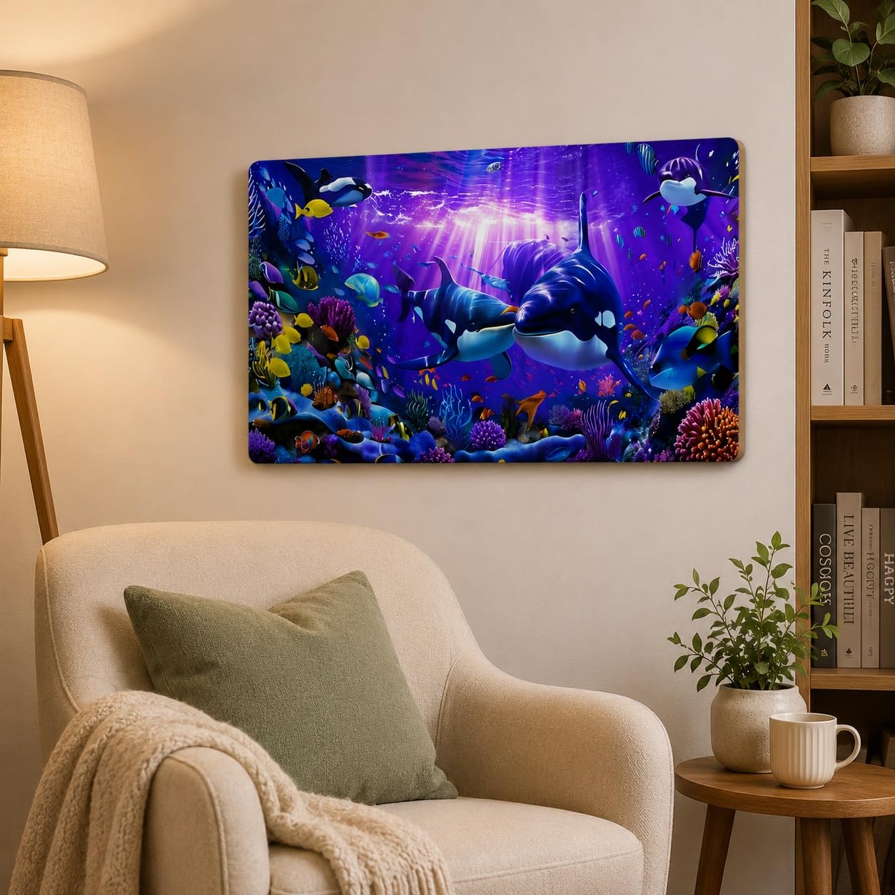 ocean whale underwater wall art