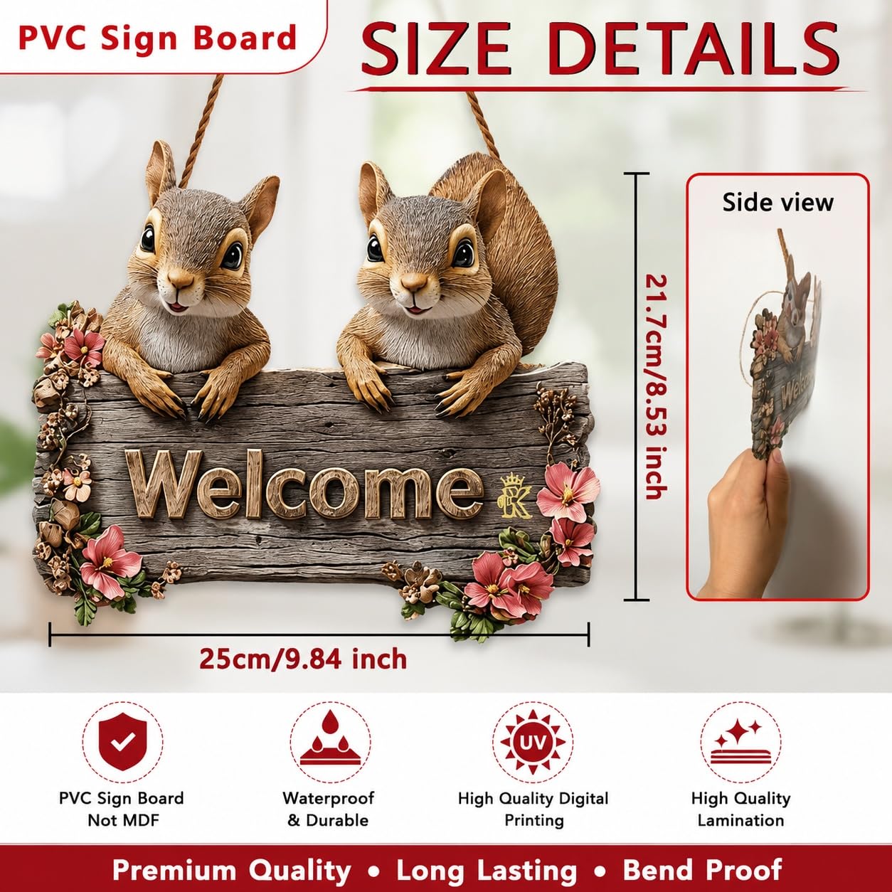 hanging welcome sign for home and garden