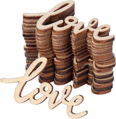 Wooden letters spelling 'love' on a white background