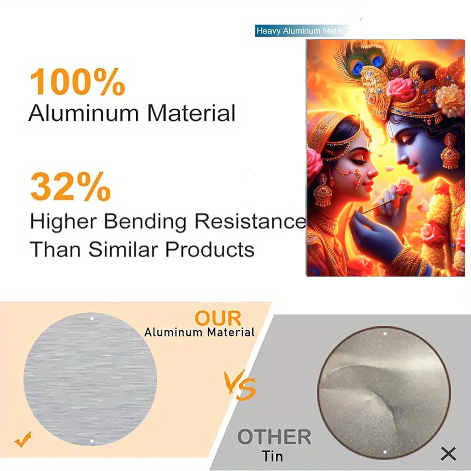 Comparison of aluminum material with tin, highlighting properties and quality.