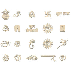 Collection of various symbols and designs on a white background
