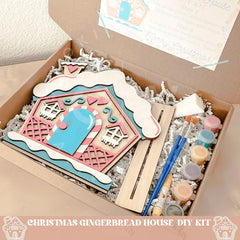 American Elm Gingerbread House DIY kit Gingerbread House DIY kit, Wooden House for Kids, Christmas DIY kit, DIY kit for Kids, Christmas Decor House