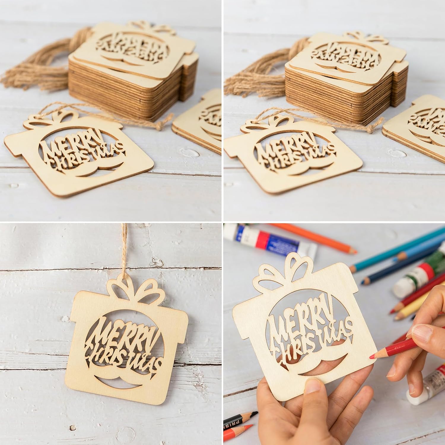 Wooden present shapes for party décor