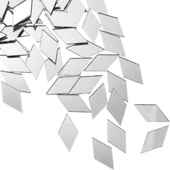 Cliths 150 Pcs Diamond Shape Acrylic Mirror Tiles Non Adhesive for Wall Kids DIY Craft Project Non Stick