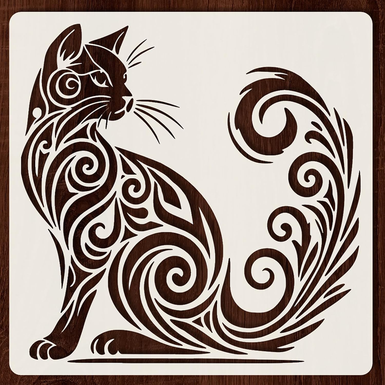 pet stencil for acrylic painting cat design

