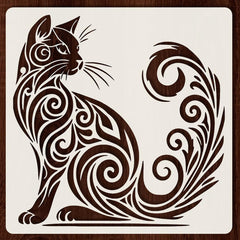 pet stencil for acrylic painting cat design
