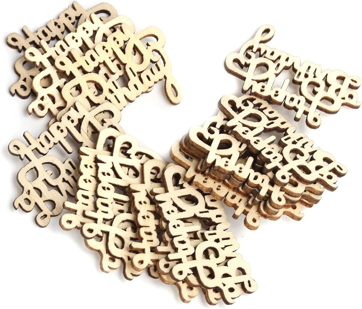 Wooden decorative pieces with intricate cut-out designs on a white background