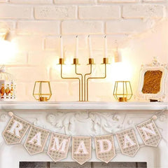 Cliths Ramadan Banner Wood Beads & Acrylic Decor Handmade Islamic Wall Sign Party Home Decor