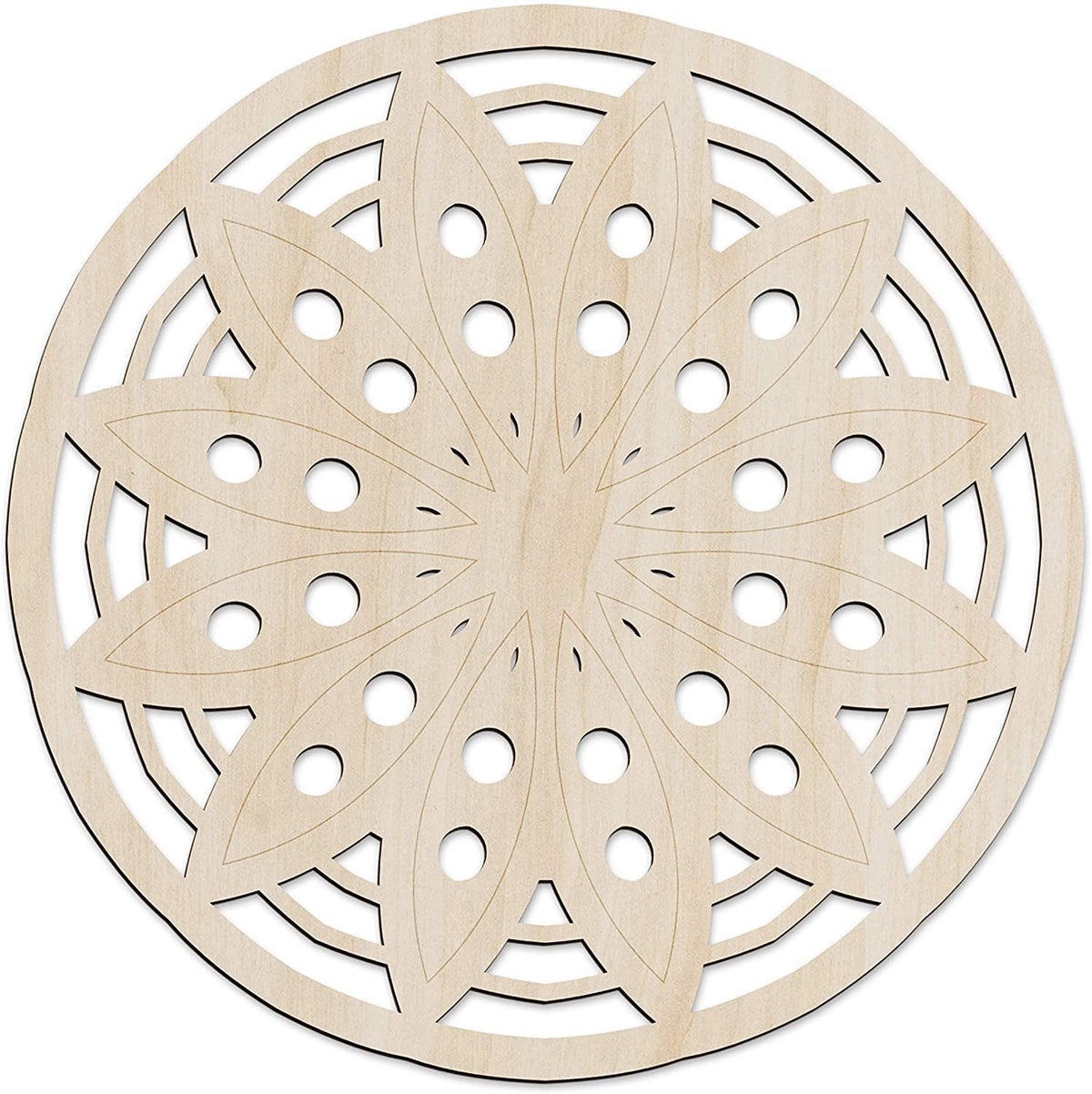American Elm Mandala Wooden Wall Art Circular Floral Design Rustic Oriental Mandala
