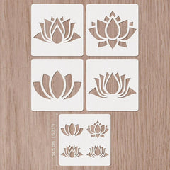 lotus stencils yoga meditation