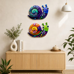 colorful snail wall art for home decor