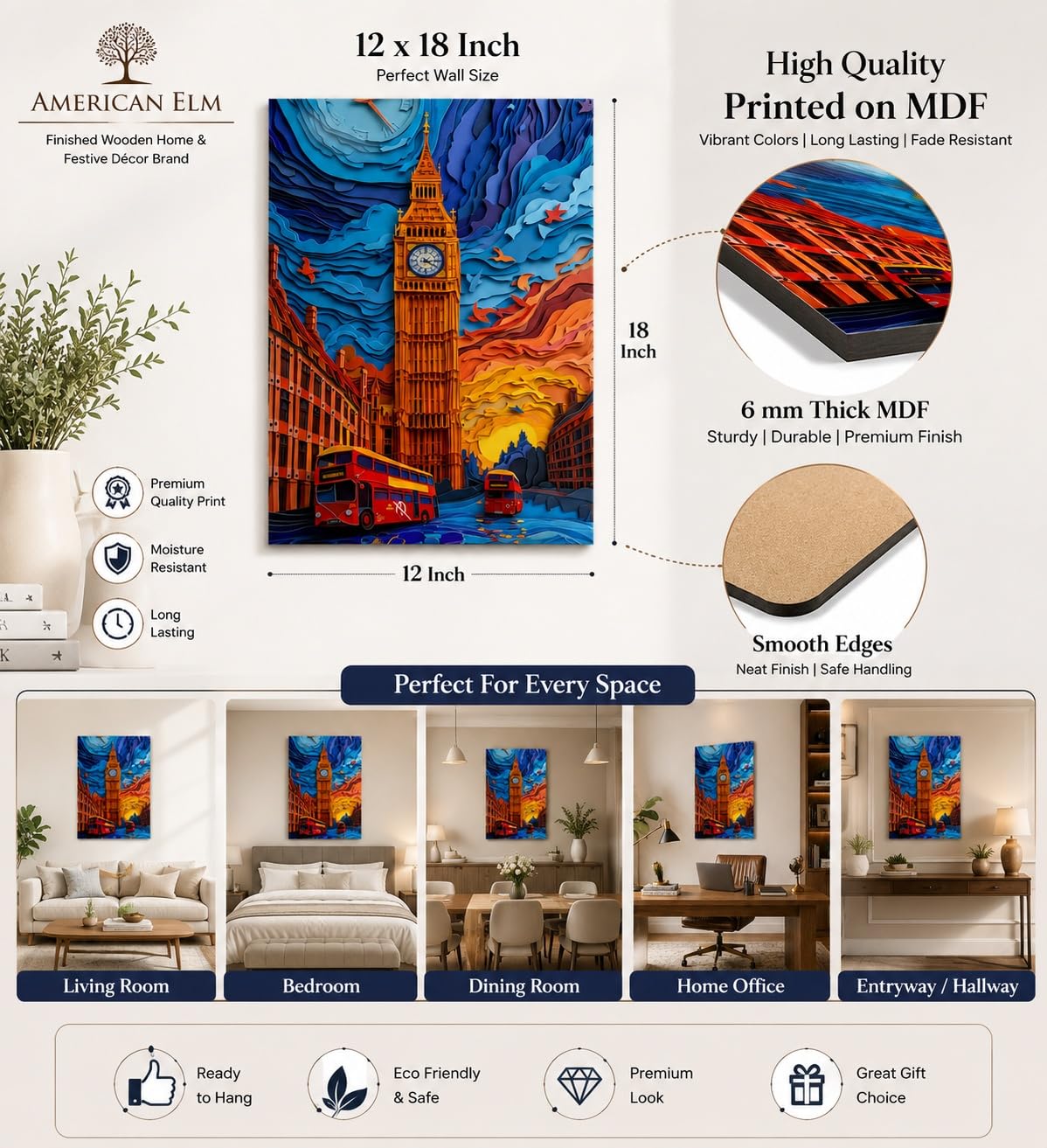 Elizabeth Tower wall art for home