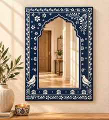 mughal floral mirror wall art
