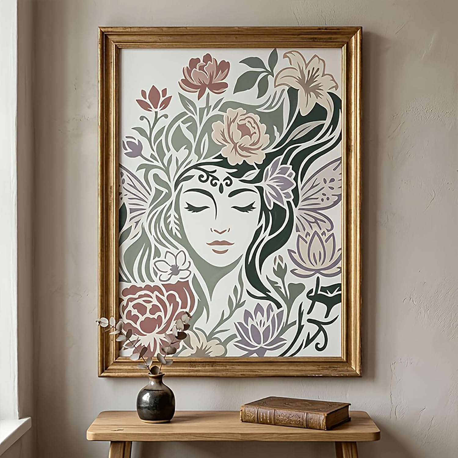 floral face stencil for fabric painting
