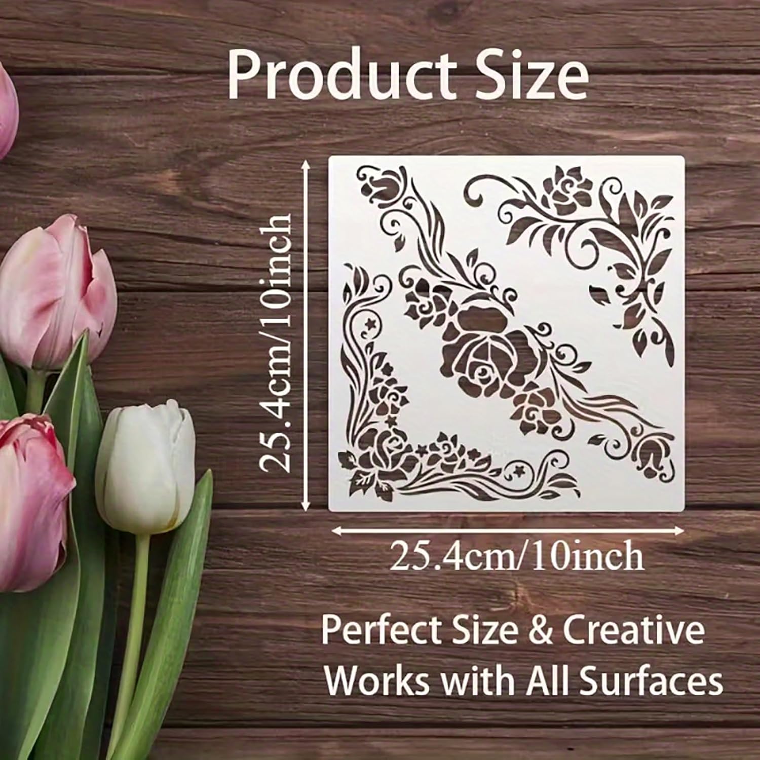 rose vine stencil plastic
