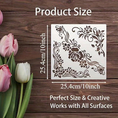 rose vine stencil plastic
