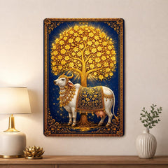 kamdhenu cow wall painting for living room