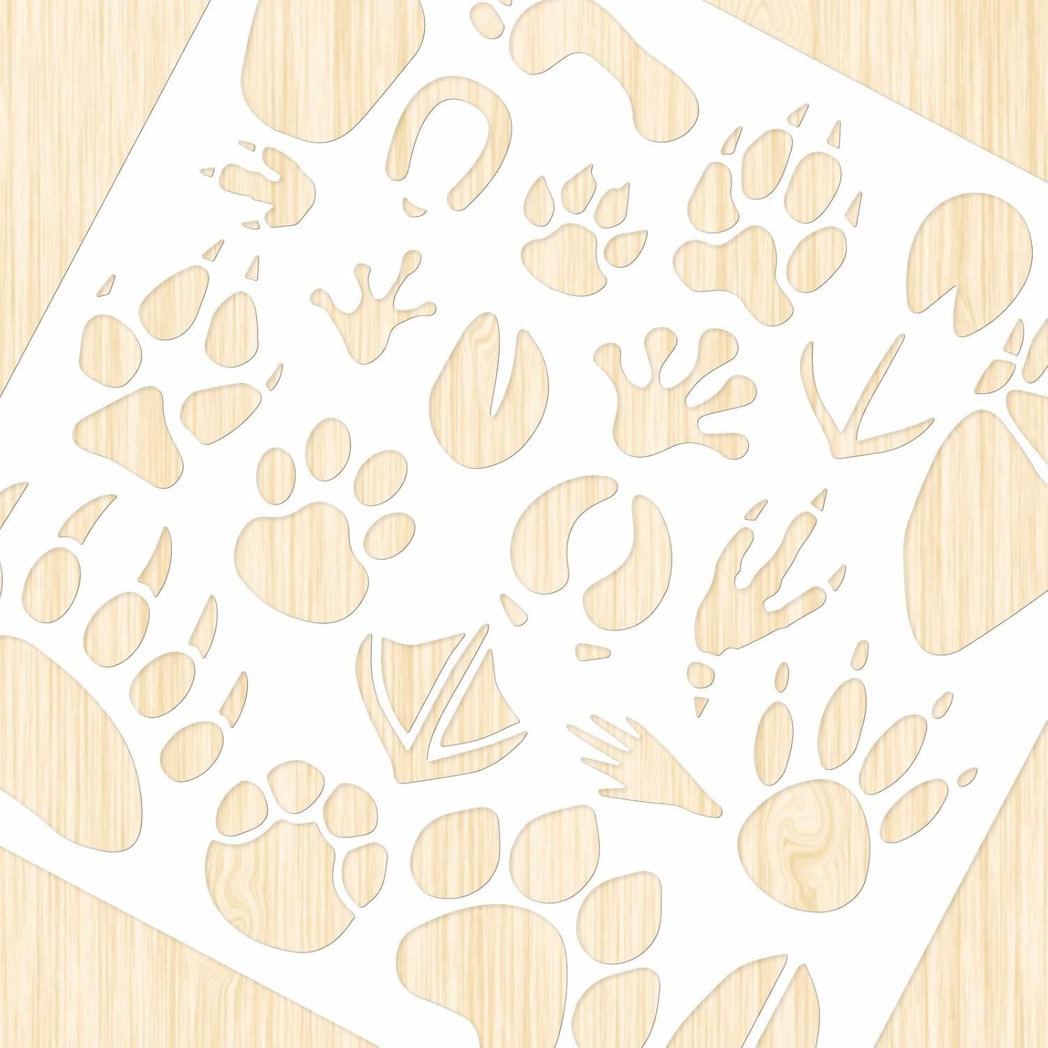 cat paw footprint painting stencil