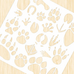 cat paw footprint painting stencil