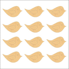 Pattern of bird shapes on a beige background