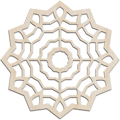 American Elm Classic Mandala Wall Art Symmetrical Floral Design in Birch Plywood Rustic Wood Decor for Home