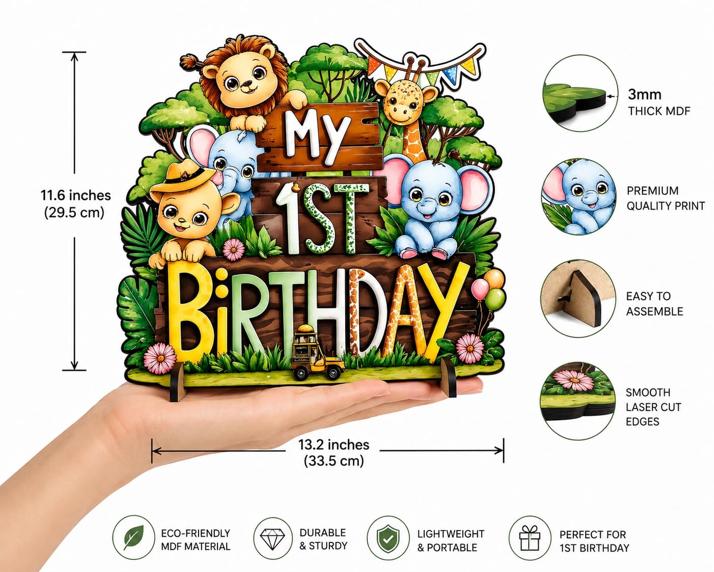 jungle theme birthday table decoration