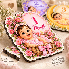 Newborn baby photo prop wooden milestone cards