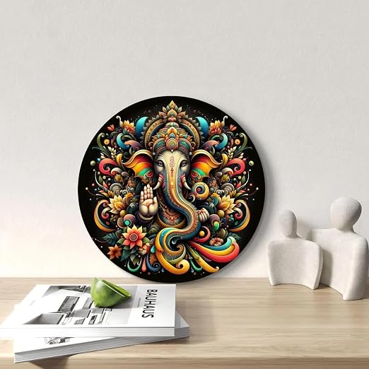 ganesh wooden wall hanging
