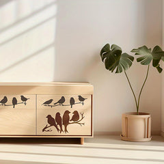 Cliths Birds on Branch Stencil Reusable Painting Template for Walls Fabric Wood DIY Art Craft (Pack of 1)